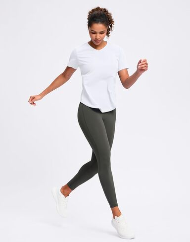 تجريب المرأة قمم V-neck قصيرة الأكمام UPF 50+ Sun Shirt Moisture Wicking Quick Dry Top for Gym ، Running ، Athletic in Kuwait