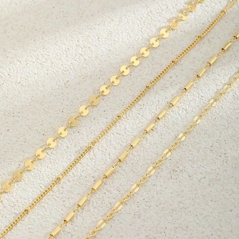 Gold/Silver Bracelets for Women Dainty 14K Gold Plated Bangle Bracelet Stack Waterproof Stackable Jewelry Set Non Tarnish Link Chain Adjustable Jewelry Gifts in Kuwait