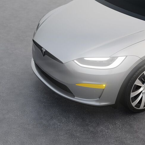 أضواء الضباب الملونة PPF لـ Tesla Model S & Tesla Model X 2021-2025 ، Medium Smoke (50 ٪ VLT) Fair Paint Film Cover Tint Shield ، 8mil Healing Self in Saudi Arabia