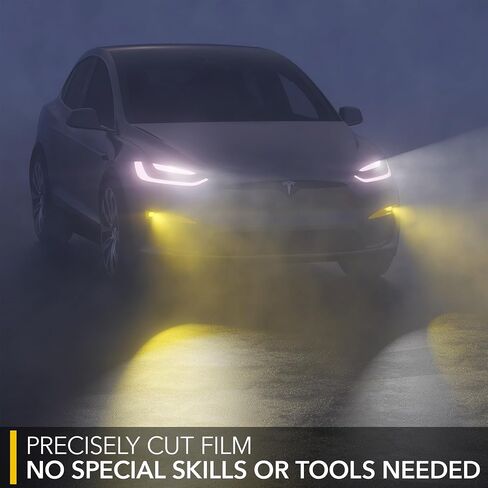 أضواء الضباب الملونة PPF لـ Tesla Model S & Tesla Model X 2021-2025 ، Medium Smoke (50 ٪ VLT) Fair Paint Film Cover Tint Shield ، 8mil Healing Self in Saudi Arabia