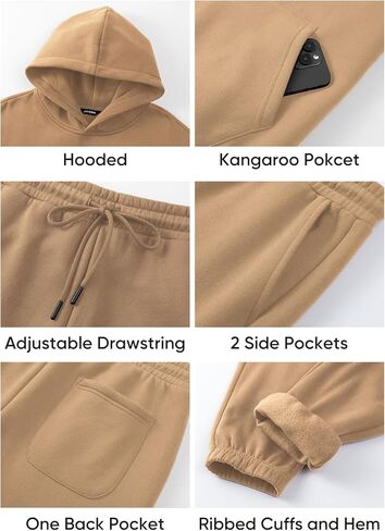 JMIERR Men's 2 Piece Outfits Hoodie Sweatshirt Tracksuit & Joggers Sweatpants Sweatsuit Set in Saudi Arabia