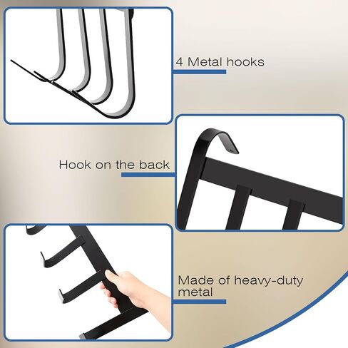 Dunzy 2 Pcs Black Tack Rack with Swivel Hooks, Hanging Bridle Hooks Portable Tack Hangers for Horses, Horse Tack Room Organizer Horse Tack Holder for Stall Room Trailer Accessories (5 Hooks Style) in Saudi Arabia