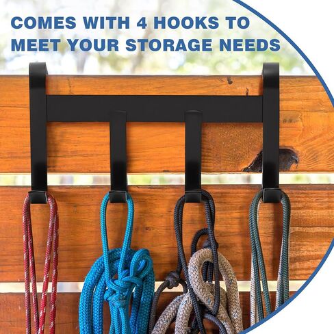 Dunzy 2 Pcs Black Tack Rack with Swivel Hooks, Hanging Bridle Hooks Portable Tack Hangers for Horses, Horse Tack Room Organizer Horse Tack Holder for Stall Room Trailer Accessories (5 Hooks Style) in Saudi Arabia