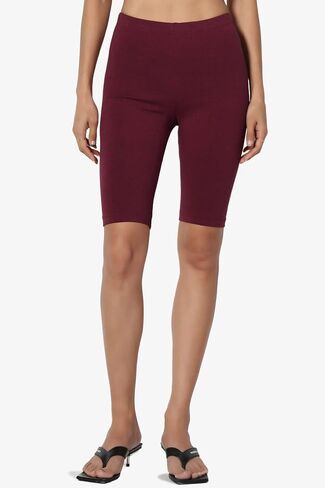 TheMogan Women's Basic Stretch Cotton Span High Waist Above Knee Bermuda Short Leggings in Kuwait