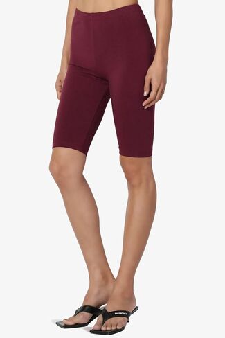 TheMogan Women's Basic Stretch Cotton Span High Waist Above Knee Bermuda Short Leggings in Kuwait