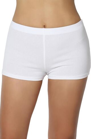 TheMogan Women's Basic Stretch Cotton Span High Waist Above Knee Bermuda Short Leggings in Kuwait