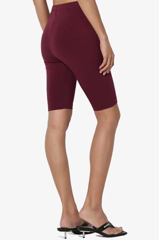TheMogan Women's Basic Stretch Cotton Span High Waist Above Knee Bermuda Short Leggings in Kuwait