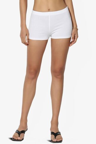 TheMogan Women's Basic Stretch Cotton Span High Waist Above Knee Bermuda Short Leggings in Kuwait