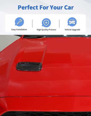 2 PCS Exterior Hood Vent Air Outlet Cover Trim for Ford Mustang Accessories 2018 2019 2020 2021 2022 2023, Carbon Fiber in Saudi Arabia