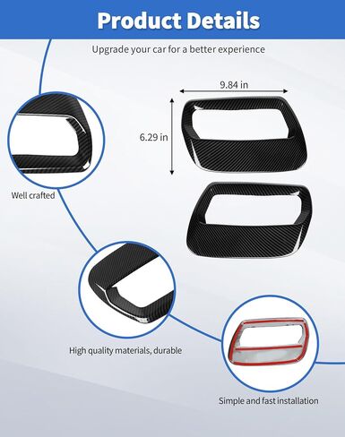 2 PCS Exterior Hood Vent Air Outlet Cover Trim for Ford Mustang Accessories 2018 2019 2020 2021 2022 2023, Carbon Fiber in Saudi Arabia