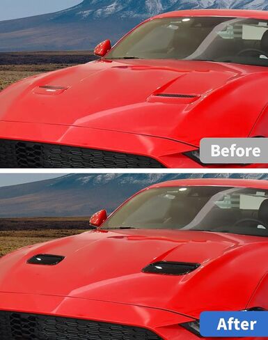 2 PCS Exterior Hood Vent Air Outlet Cover Trim for Ford Mustang Accessories 2018 2019 2020 2021 2022 2023, Carbon Fiber in Saudi Arabia