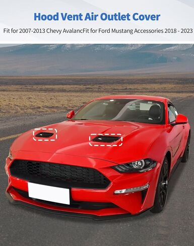 2 PCS Exterior Hood Vent Air Outlet Cover Trim for Ford Mustang Accessories 2018 2019 2020 2021 2022 2023, Carbon Fiber in Saudi Arabia