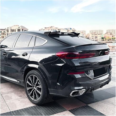 متوافق مع BMW X6 G06 M 2019+ Sport ABS البلاستيك الكربون الكربون الخلفي لطفار الزجاج الأمامي أجنحة SPOILER SPOILER (أسود لامع) in Saudi Arabia