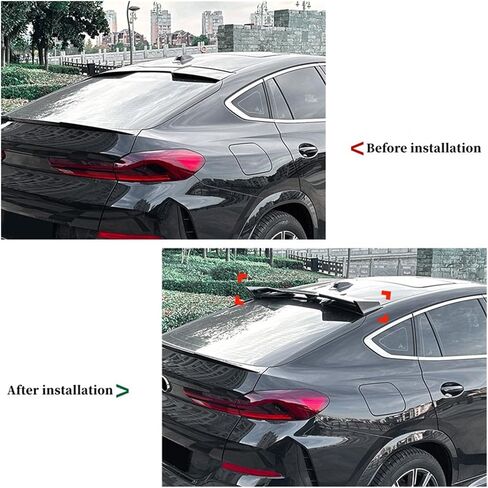 متوافق مع BMW X6 G06 M 2019+ Sport ABS البلاستيك الكربون الكربون الخلفي لطفار الزجاج الأمامي أجنحة SPOILER SPOILER (أسود لامع) in Saudi Arabia