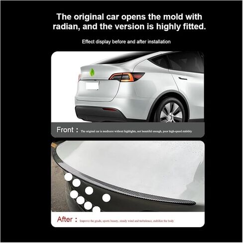 Model3 Highland 2025 ABS Carbon Fiber Spoiler بشكل معتدل جناح Trunk Trunk متوافق مع Tesla Model Y 2024 إكسسوارات الأجزاء الخارجية التعديل (My Carbon Matte) in Saudi Arabia