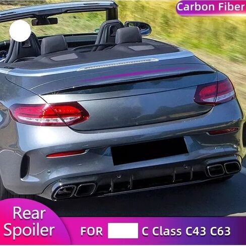 ألياف الكربون الأجنحة الخلفية المفسد الأجنحة المتوافقة مع Benz C Class A205 C43 C63 AMG Convertible 2-Door 2015-2020 CAR CAR in Saudi Arabia