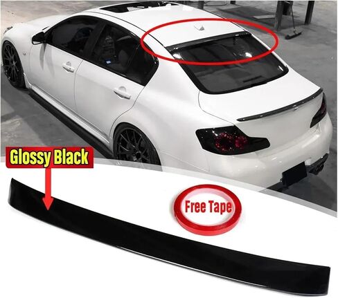 Rear Roof Spoiler Wing Lip Compatible For INFINITI G35 G25 G37 Q40 4 Dr Sedan 2007-2014 Rear Trunk Spoiler Wing Lip Extension(Glossy Black) in Saudi Arabia