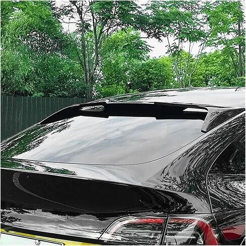 Car Modification Accessories Trunk Spoiler Wing Trim Compatible For Tesla Model Y 2019-2024 Glossy Black, Carbon Fiber Car Tail Wing(Glossy Black) in Saudi Arabia