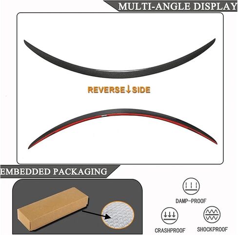متوافق مع Tesla Model S 2024-2021 ألياف الكربون الحقيقية المفسد الخلفي Tail Wing Trunk Lip Spoiler Apoying Auto Outso (ألياف الكربون اللامعة) in Saudi Arabia