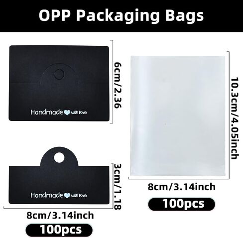 100Pcs Jewelry Display Packaging Card Head with with 100 Pcs Clear Bags for Small Business for Jewelry Bracelets Key Chains Earring Holder Display for Selling Jewelry Packaging Supplies in Saudi Arabia