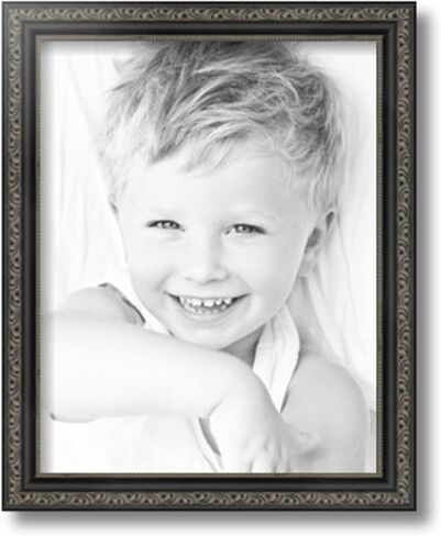 Arttoframes 11x14 بوصة إطار صورة أسود ، هذا إطار الملصقات المخصصة 1.25 بوصة أسود عتيق - يأتي مع زجاج منتظم ودعم مموج (WOM5106-11x14) in Kuwait
