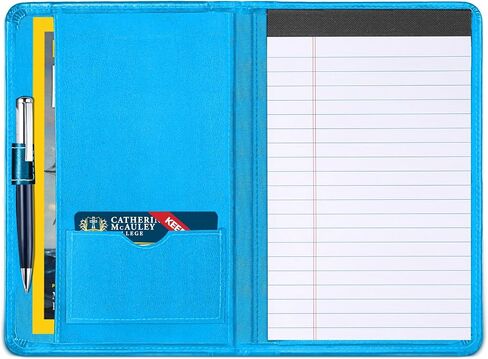Mini Padfolio/Junior Portfolio Folder Case, Business A5 Binder Organizer Notepad for Men Women, 5 x 8 Writing Pad Included,Brown. in Saudi Arabia