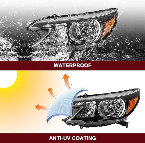 JSBOYAT Headlight Assembly Replacement for 2012 2013 2014 Honda CR-V OE Style Headlamp Halogen Head Light Lamp Front Light, Left Driver & Right Passenger Side in Saudi Arabia