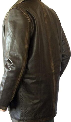 Hide & Seaking Men's Menuine Leather Trench Blazer - Attage Classic Hunter Style مستوحى من مسلسل تلفزيون الحركة الخارقة in Kuwait