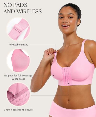 FeelinGirl Post Surgery Bra Front Closure for Women Compression Posture Corrector Everyday Shapewear Top in Saudi Arabia