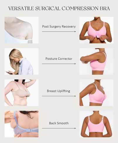 FeelinGirl Post Surgery Bra Front Closure for Women Compression Posture Corrector Everyday Shapewear Top in Saudi Arabia
