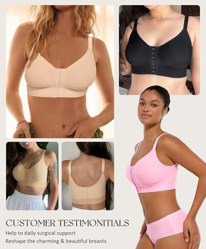 FeelinGirl Post Surgery Bra Front Closure for Women Compression Posture Corrector Everyday Shapewear Top in Saudi Arabia