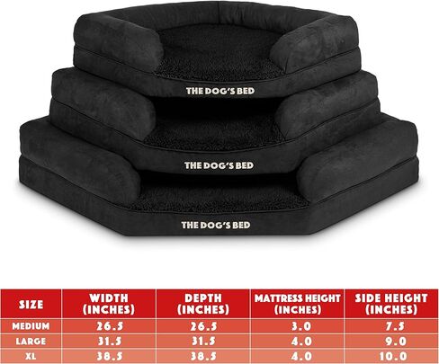 سرير الكلب ذو رغوة الذاكرة لتقويم العظام ومضاد للماء على شكل زاوية من The Dog's Bed، متوسط ​​الحجم، قطيفة باللون الرمادي، يخفف من آلام التهاب المفاصل وخلل التنسج الوركي، غطاء من القماش المخملي العلاجي والداعم وقابل للغسل in Kuwait