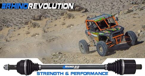 SuperATV Heavy Duty Rhino 2.0 Front Axles for 2016-2023 Polaris RZR XP Turbo, Front Pair, Made with 4340 Chromoly Steel, 2x Stronger than Stock, High Articulation Angles, See Fitment in Saudi Arabia
