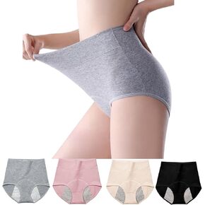 Women's Washable Incontinence Underwear 4 Pack, Leakproof Ladies Panties High Waist, Incontinence Protective Briefs for Minor Bladder Leak(XL) in Saudi Arabia