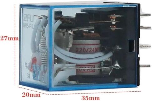 MY4NJ Mini Power Relay 4NO 4NC 14 Pins AC/DC 12V-380V DIN Rail Mount with Socket - CE Certified (36V-DC) in Saudi Arabia