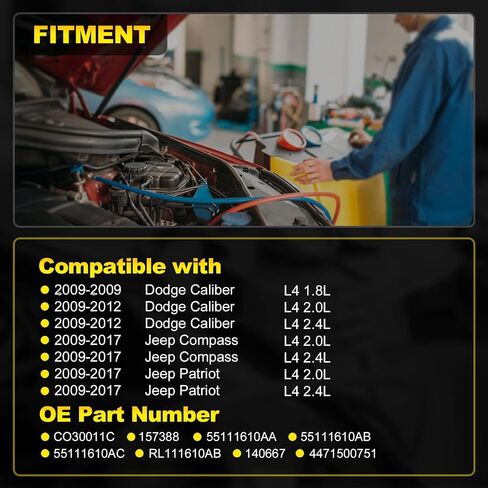 مكيف الهواء ضاغط AC متوافق مع Dodge Caliber 2009-2012 ، Jeep Compass Patriot 2009-2017 ، 1.8L 2.0L 2.4L W/واحد قابس واحد ، استبدال لنظام AC in Kuwait