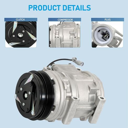 A/C Compressor with Clutch Replacement for Toyota T100 2.7L 1994-1998 Tacoma 1995-2004 2.4L 2.7L 1521040 638810 in Saudi Arabia