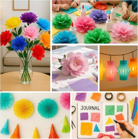 3 otters 120 Sheets Black Tissue Paper, 14x20 Inches Gift Bags Wrapping Paper Bulk for Bouquet Flowers Wedding Birthday DIY Project Crafts Graduation Halloween Party Decor in Kuwait