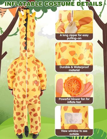 Halloween Giraffe Inflatable Costume Adult Blow up Fancy Dress Costumes Full Body Animal Suit for Cosplay Party in Saudi Arabia
