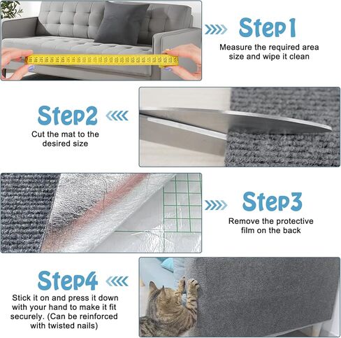78.7"x15.8" Cat Scratching Mat - Trimmable Self Adhesive DIY Climbing Cat Scratcher Pad Replacement for Cat Tree Shelves and Post Cat Scratch Furniture Protector#02 in Saudi Arabia