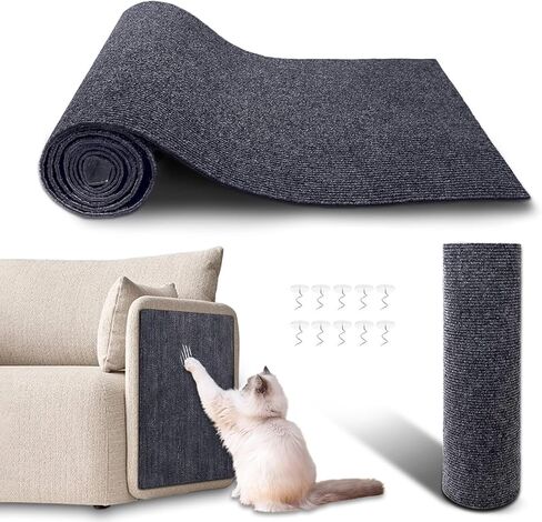 78.7"x15.8" Cat Scratching Mat - Trimmable Self Adhesive DIY Climbing Cat Scratcher Pad Replacement for Cat Tree Shelves and Post Cat Scratch Furniture Protector#02 in Kuwait