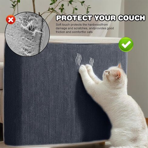 78.7"x15.8" Cat Scratching Mat - Trimmable Self Adhesive DIY Climbing Cat Scratcher Pad Replacement for Cat Tree Shelves and Post Cat Scratch Furniture Protector#02 in Kuwait