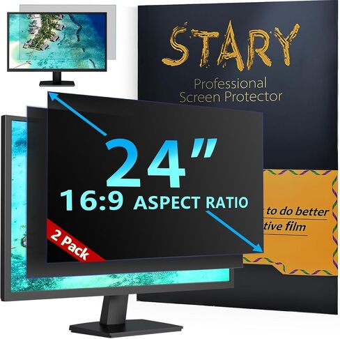 STARY 2 Packs Laptop Privacy Screen Protector - Compatible with 15.6 Inch 16:9 DELL/HP/Samsung/Asus/Toshiba - Removable Anti-Glare & Blue Light Laptop Privacy Screen Shield in Kuwait
