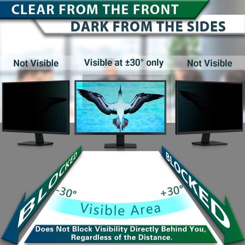 STARY 2 Packs Laptop Privacy Screen Protector - Compatible with 15.6 Inch 16:9 DELL/HP/Samsung/Asus/Toshiba - Removable Anti-Glare & Blue Light Laptop Privacy Screen Shield in Kuwait