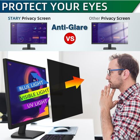 STARY 2 Packs Laptop Privacy Screen Protector - Compatible with 15.6 Inch 16:9 DELL/HP/Samsung/Asus/Toshiba - Removable Anti-Glare & Blue Light Laptop Privacy Screen Shield in Kuwait
