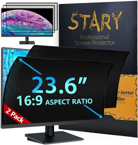 STARY 2 Packs Laptop Privacy Screen Protector - Compatible with 15.6 Inch 16:9 DELL/HP/Samsung/Asus/Toshiba - Removable Anti-Glare & Blue Light Laptop Privacy Screen Shield in Kuwait