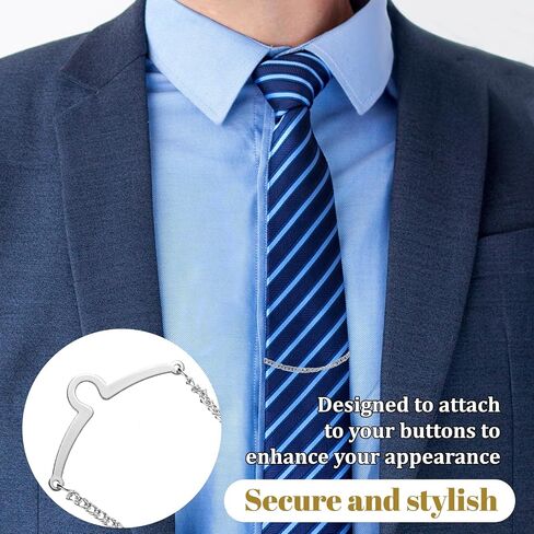 3 Pack Tie Chain for Men, Necktie Chains with Ring Clasps, Elegant Tie Clips, Suit Accessories Men Business Jewelry for Suits, Business Wedding Accessories (Gold, Silver, Black)​ in Saudi Arabia
