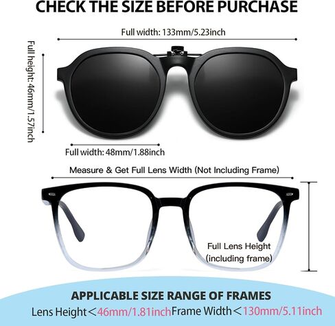 Trysee® Kids Clip on Sunglasses Over Prescription Glasses for Age 6-12 Boys Girls Polarized UV400 Protection Flip Up TS-8801 in Saudi Arabia