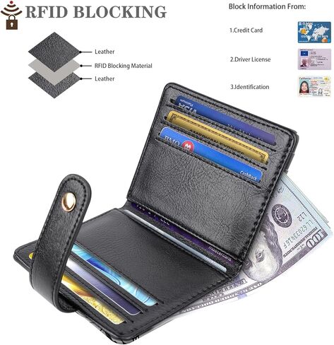 محافظ صغيرة للنساء ضئيل ضئيل للحصول على حامل بطاقة الائتمان Bifold للجيب أو المحفظة ، الفهد in Kuwait