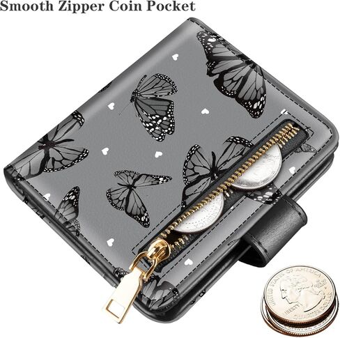 محافظ صغيرة للنساء ضئيل ضئيل للحصول على حامل بطاقة الائتمان Bifold للجيب أو المحفظة ، الفهد in Kuwait